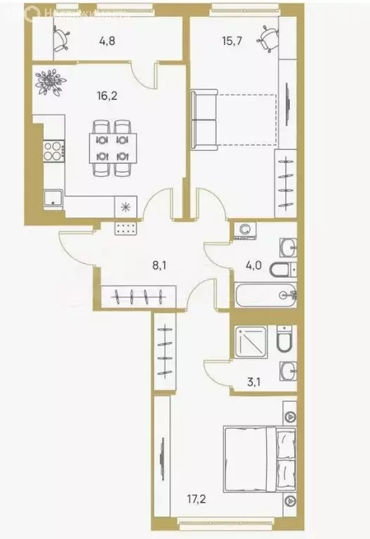 2-комнатная квартира: Пенза, улица 65-летия Победы, 32 (72 м) - Фото 1