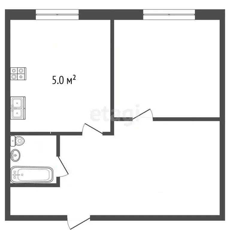 1-к кв. Севастополь ул. Парковая, 12 (41.2 м) - Фото 2