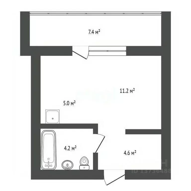 Студия Амурская область, Благовещенск Высокая ул., 63 (29.7 м) - Фото 1