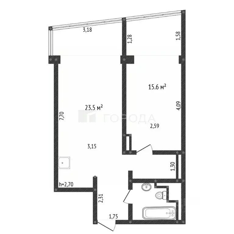 1-к кв. Кемеровская область, Новокузнецк ул. Свердлова, 7 (52.4 м) - Фото 1