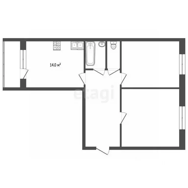 2-к кв. Ростовская область, Аксай ул. Менделеева, 53 (69.3 м) - Фото 2