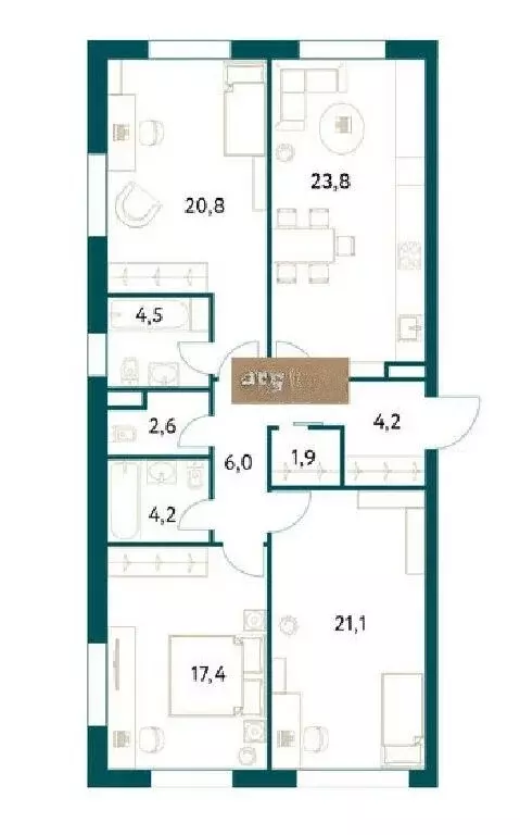 3-комнатная квартира: Москва, Винницкая улица, 8к4 (101 м) - Фото 0