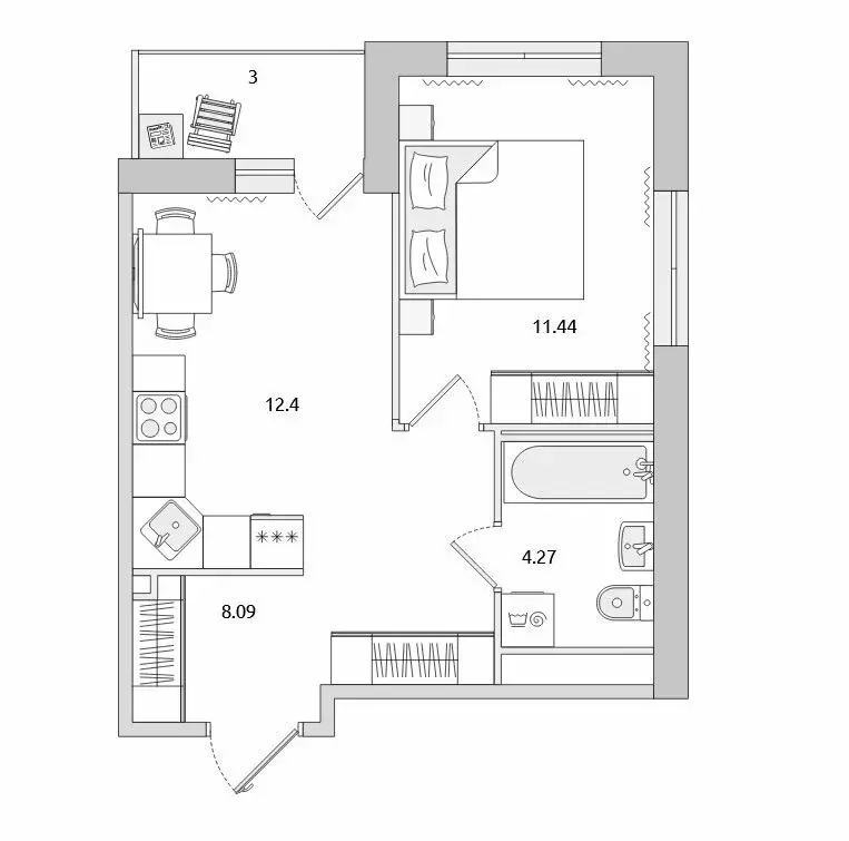1-комнатная квартира: Парголово, Михайловская дорога, 6 (36 м) - Фото 0