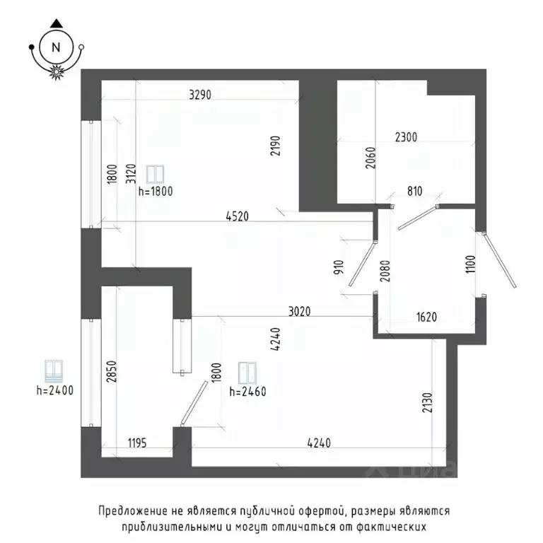 Студия Санкт-Петербург бул. Измайловский, 9 (33.9 м) - Фото 1