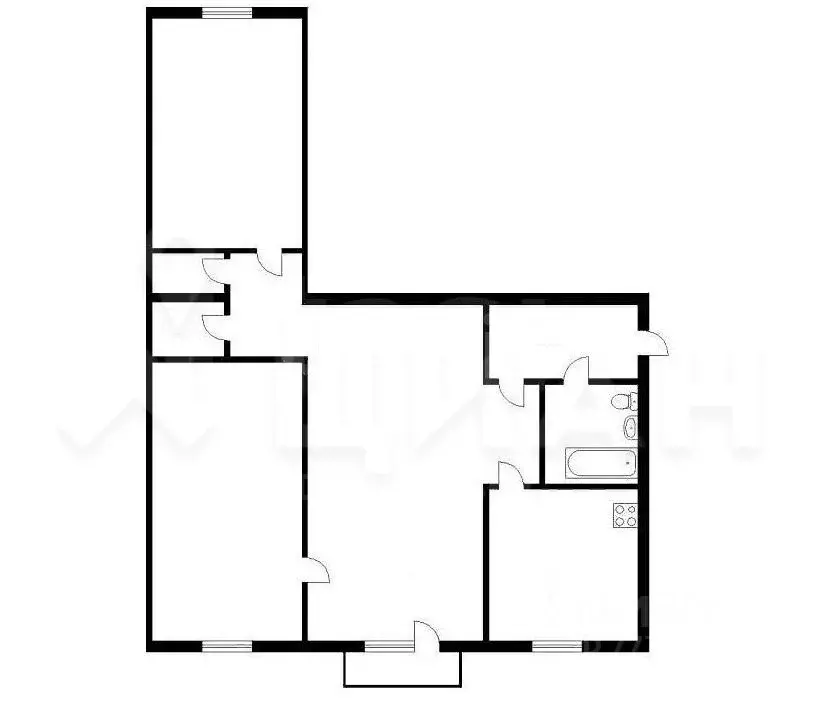 3-к кв. Башкортостан, Уфа ул. Юрия Гагарина, 52 (67.0 м) - Фото 1