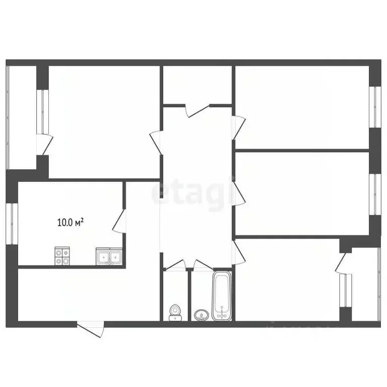 4-к кв. Ямало-Ненецкий АО, Муравленко ул. Ленина, 125 (86.4 м) - Фото 2