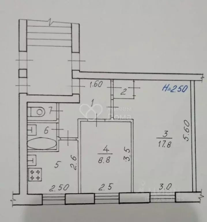 2-к кв. Волгоградская область, Волгоград ул. Им. Циолковского, 3А ... - Фото 2