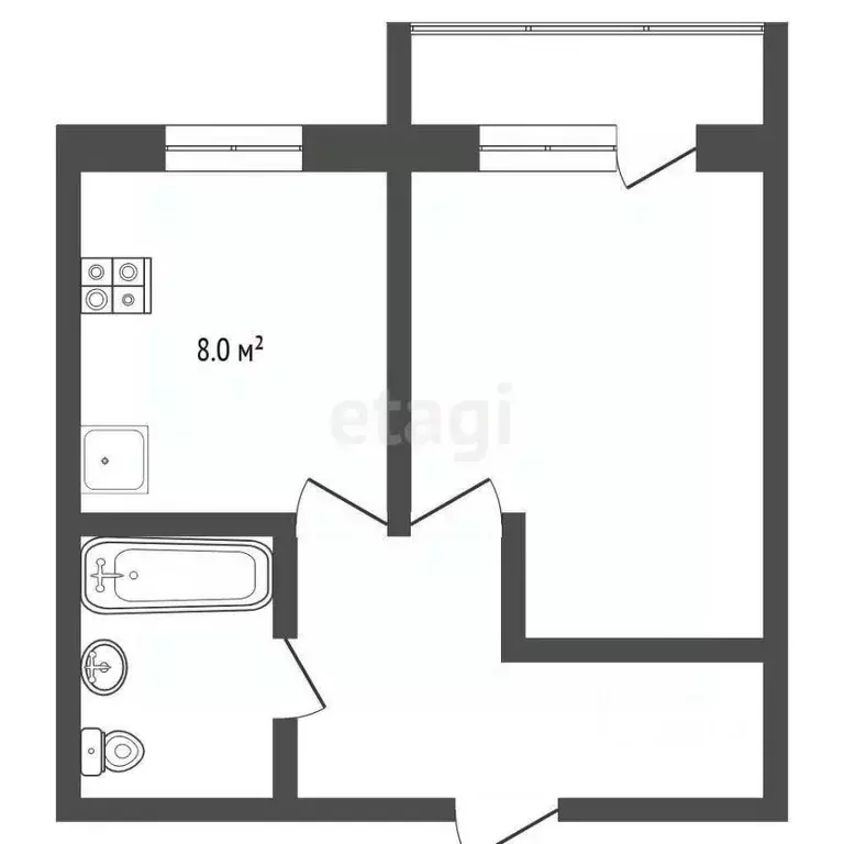 1-к кв. Владимирская область, Муром ул. Карла Маркса, 66 (33.6 м) - Фото 1