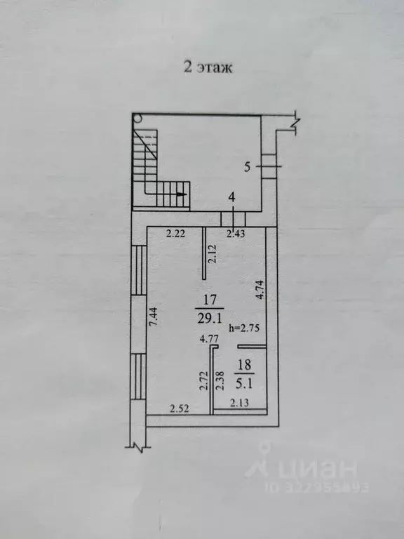 Студия Иркутская область, Иркутск Курортная ул., 46 (34.2 м) - Фото 2
