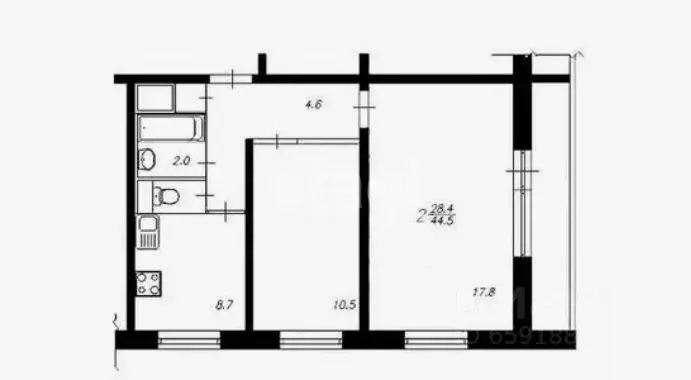 2-к кв. Тульская область, Донской ул. Кирова, 37 (49.1 м) - Фото 2