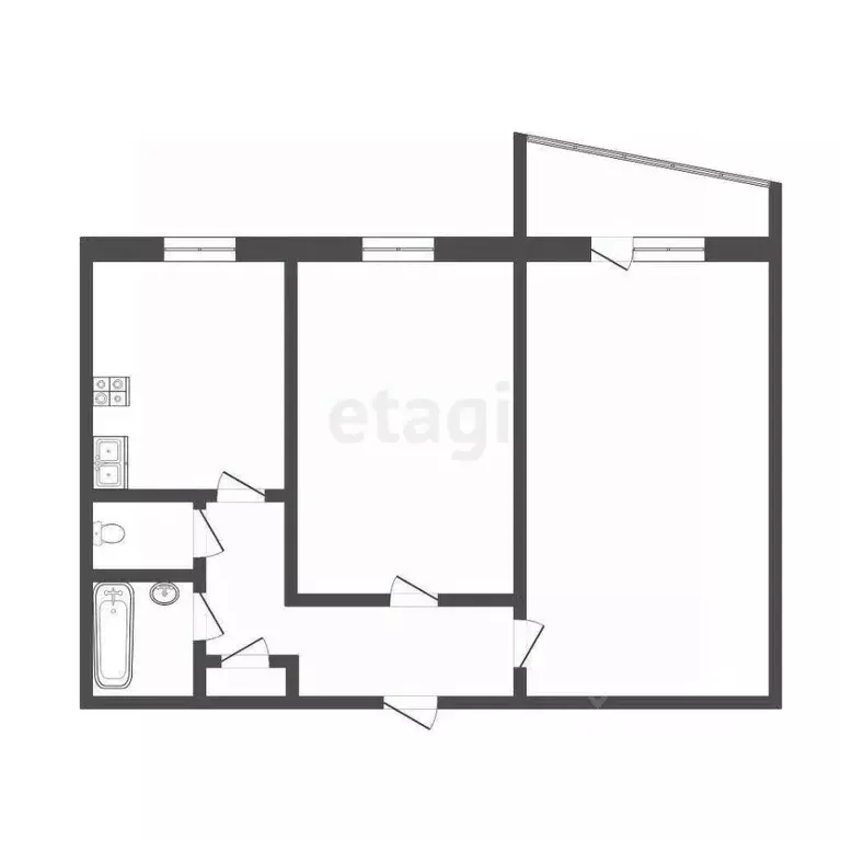 2-к кв. Тюменская область, Тюмень Ставропольская ул., 11 (50.6 м) - Фото 2