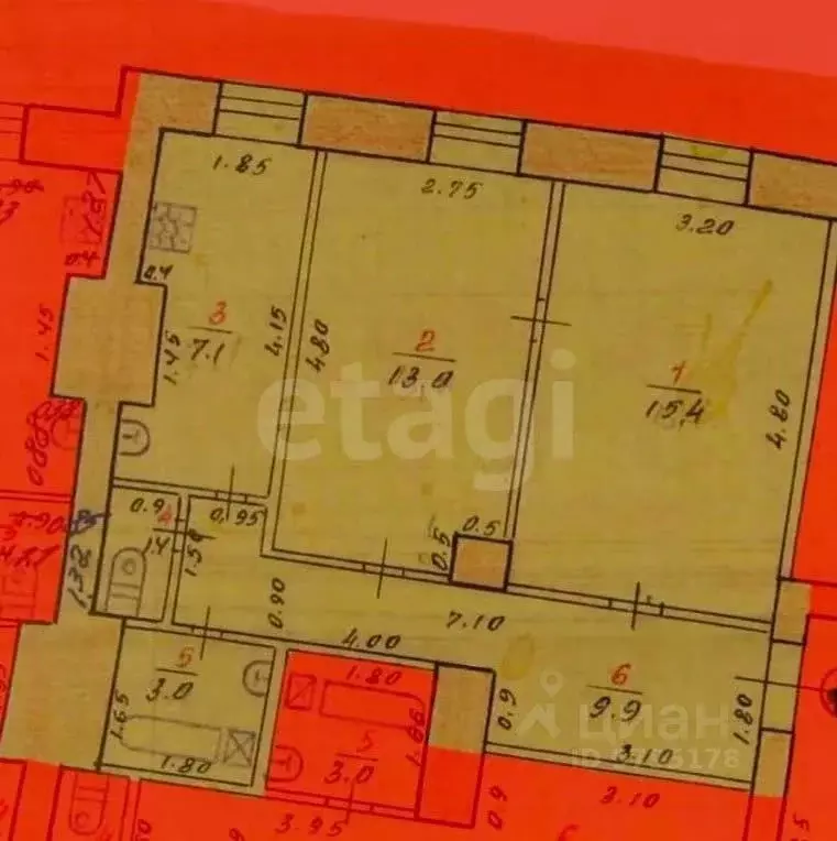 2-к кв. Татарстан, Казань ул. Пушкина, 5/43 (50.0 м) - Фото 2