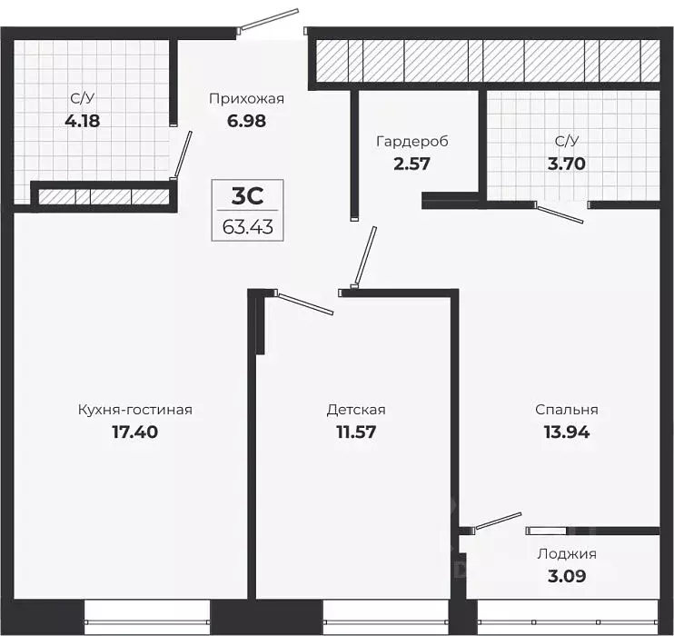 2-к кв. Новосибирская область, Новосибирск Лесоперевалка мкр, Ясный ... - Фото 1