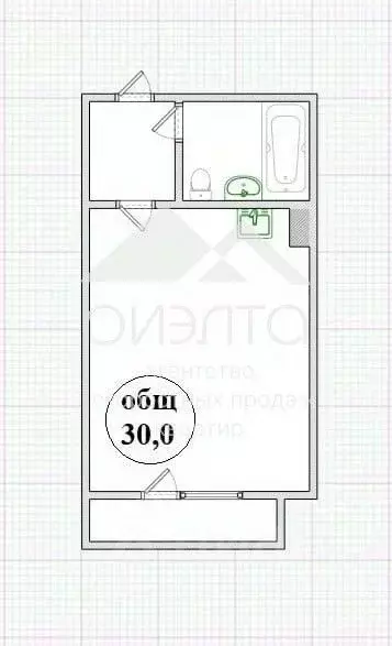 Студия Новосибирская область, Новосибирск ул. Бородина, 54 (30.0 м) - Фото 1