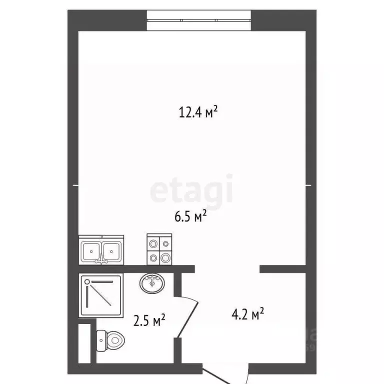 Студия Московская область, Одинцово ул. Каштановая, 11 (25.3 м) - Фото 2