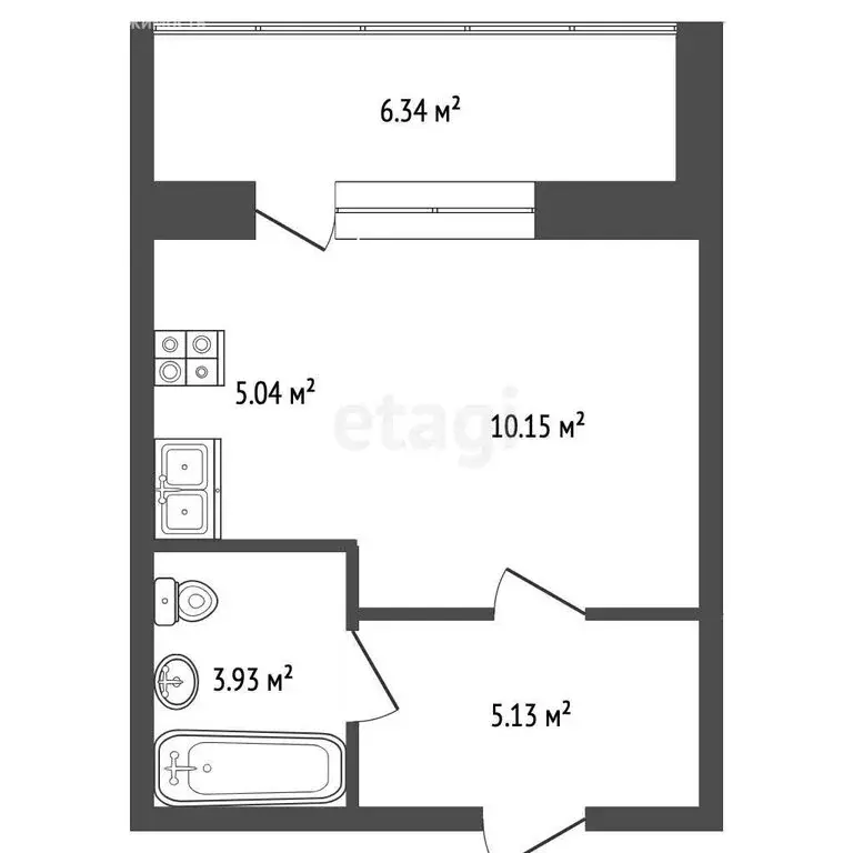 Квартира-студия: Стерлитамак, Набережная улица, 3/4 (24.3 м) - Фото 1