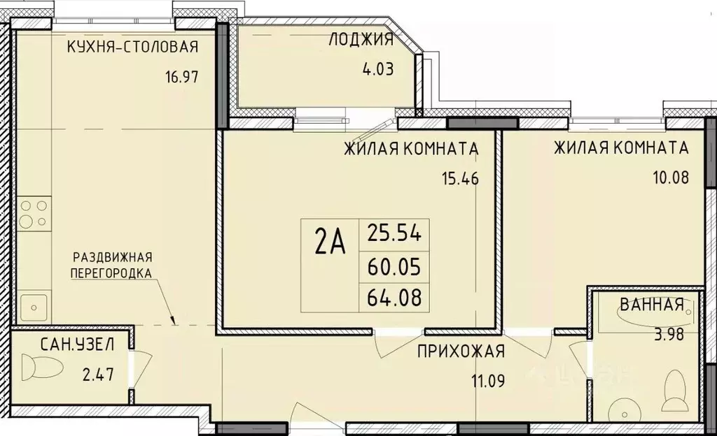 2-к кв. Тульская область, Тула Рязанская ул., 21 (63.0 м) - Фото 0