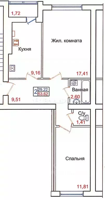 2-к кв. Калининградская область, Калининград Елизаветинская ул., 2 ... - Фото 1