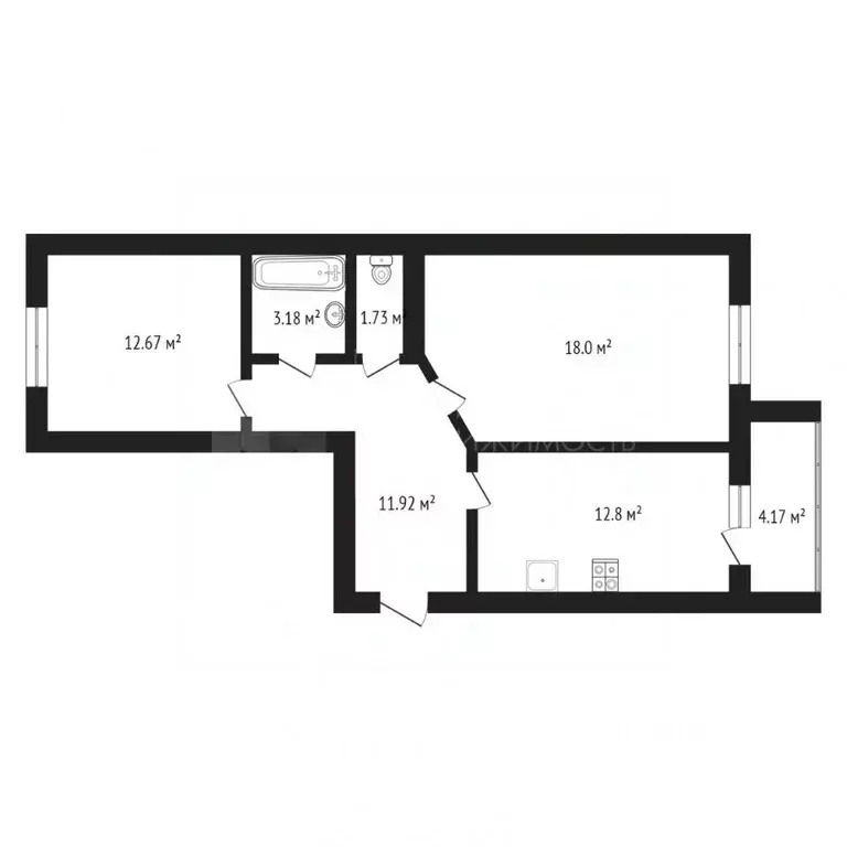 2-к кв. Тюменская область, Тюмень Широтная ул., 158 (60.3 м) - Фото 2