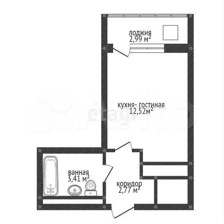 Квартира-студия, 22 м, 6/25 эт. - Фото 0