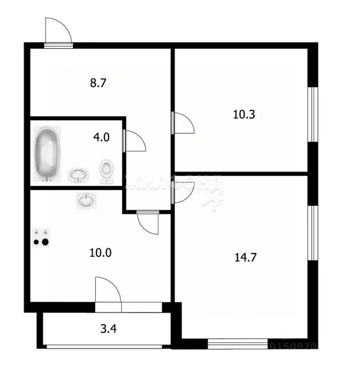 2-к кв. Новосибирская область, Новосибирск Воинская ул., 69 (51.1 м) - Фото 0