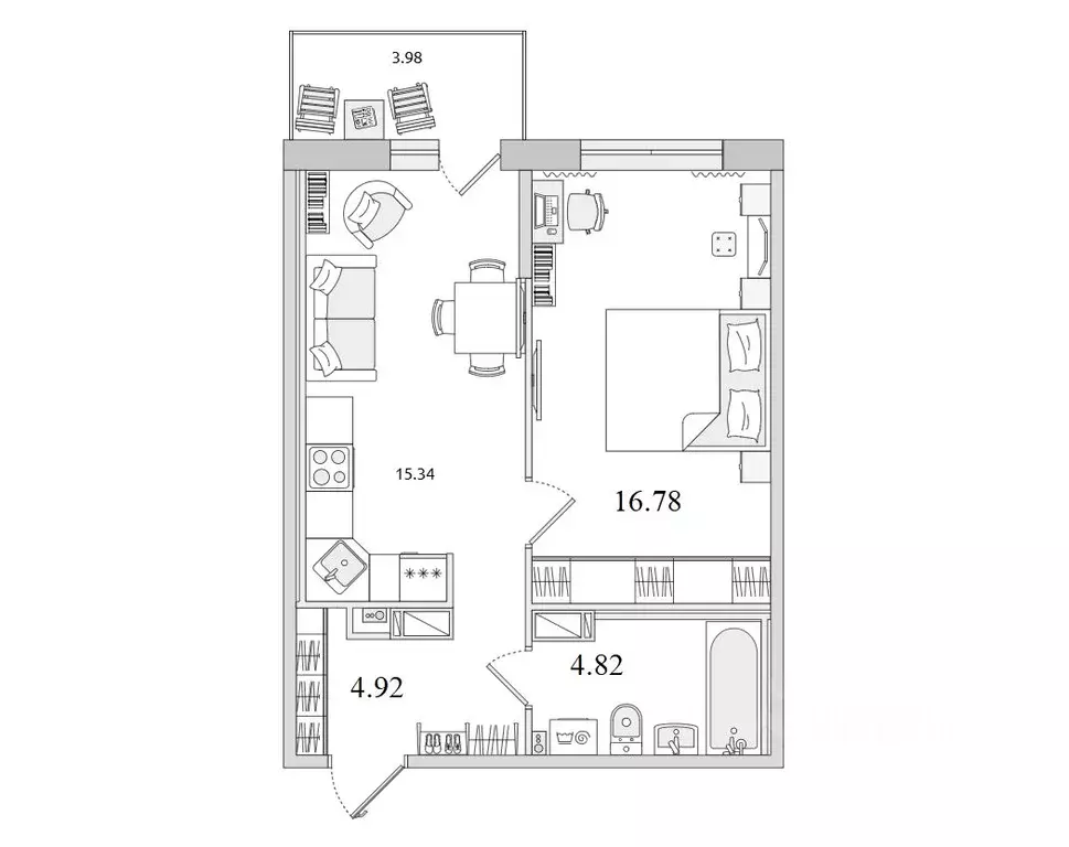 1-к кв. Санкт-Петербург Белоостровская ул., 10к2 (45.84 м) - Фото 1