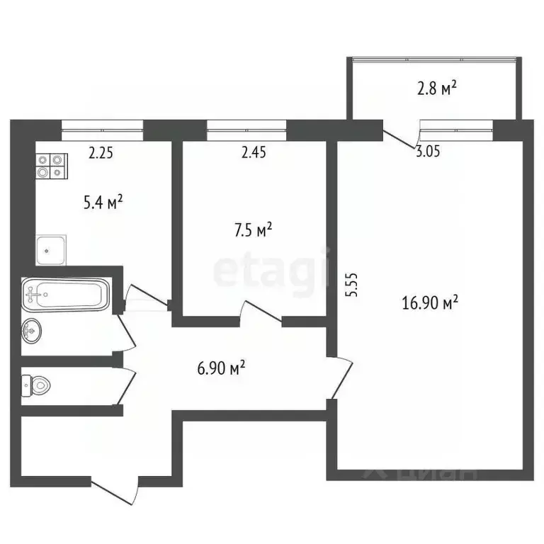 2-к кв. Нижегородская область, Выкса Юбилейный мкр, 71 (42.0 м) - Фото 1
