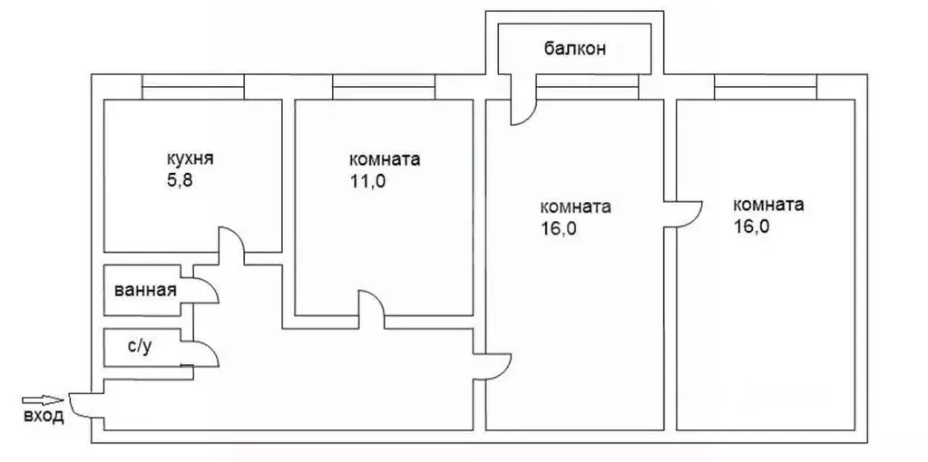 3-к кв. Севастополь ул. Горпищенко, 41 (56.0 м) - Фото 1