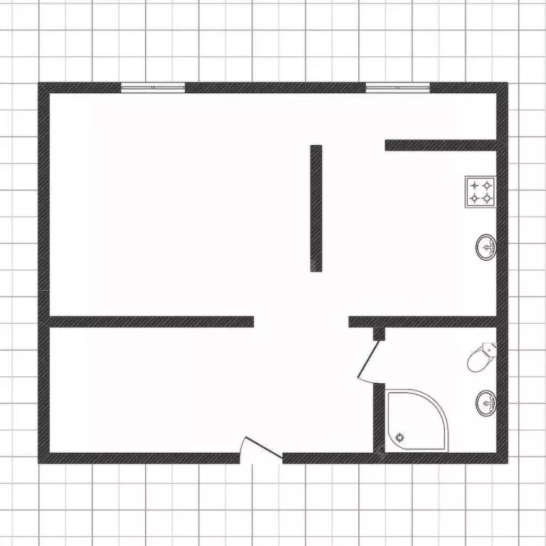 Студия Белгородская область, Белгород ул. Семейная, 33 (27.1 м) - Фото 2