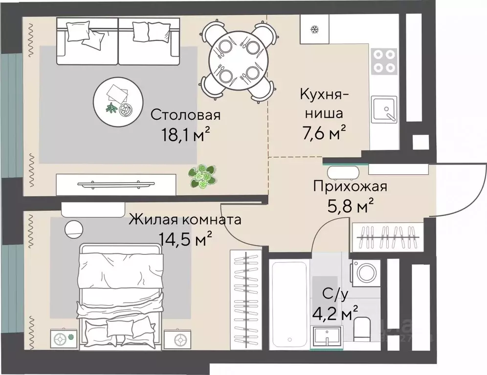 1-к кв. Свердловская область, Екатеринбург Парковый мкр, Никольский ... - Фото 0