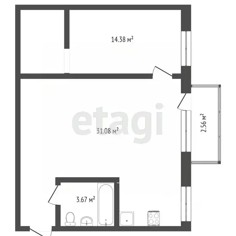 2-к кв. Камчатский край, Петропавловск-Камчатский ул. Тельмана, 2Б ... - Фото 2