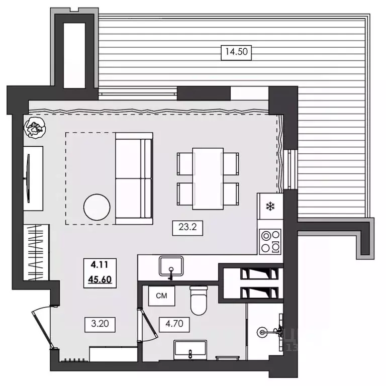 1-к кв. Крым, Алушта ул. Сергеева-Ценского, 4В (45.6 м) - Фото 1