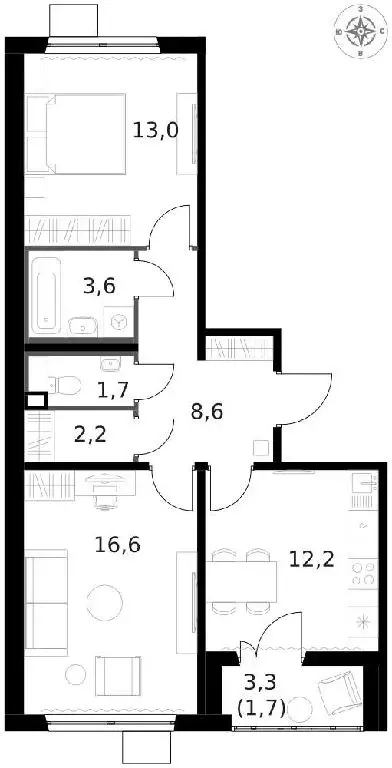 Продается 2-комнатная квартира - Фото 1