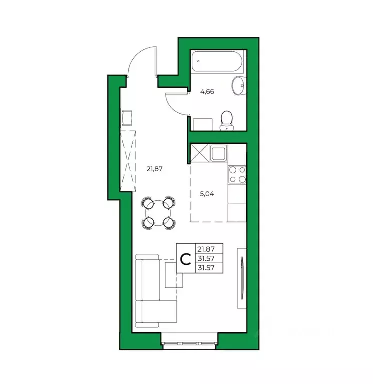 1-к кв. Башкортостан, Уфимский район, Зубовский сельсовет, с. Зубово ... - Фото 1