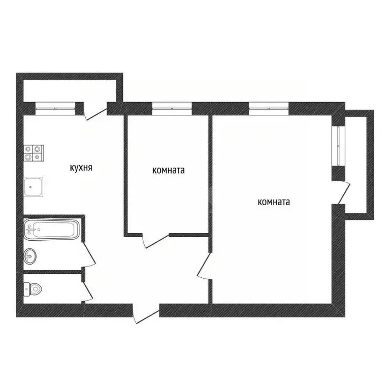 2-к кв. Ленинградская область, Кириши просп. Героев, 9 (46.9 м) - Фото 2