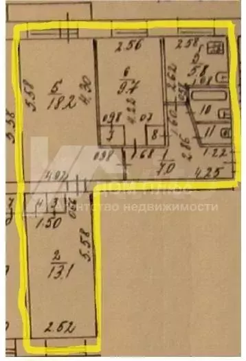 3-к. квартира, 58,4 м, 5/5 эт. - Фото 0