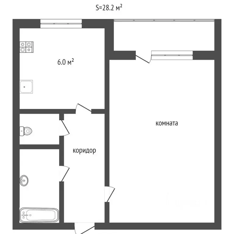 1-к кв. Краснодарский край, Новороссийск ул. Герцена, 11 (28.2 м) - Фото 2