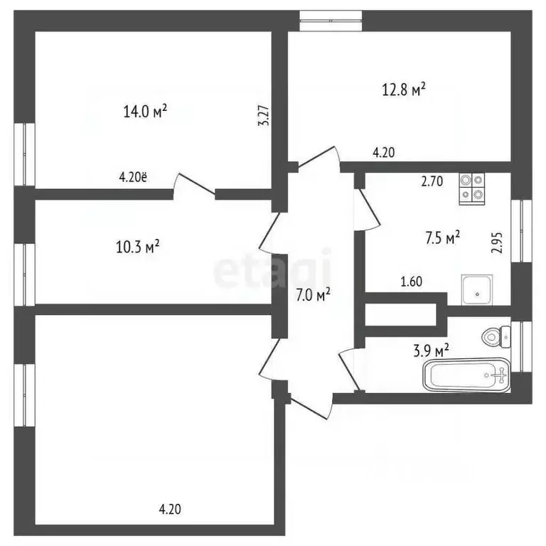 Комната Калининградская область, Калининград ул. Александра Невского, ... - Фото 2
