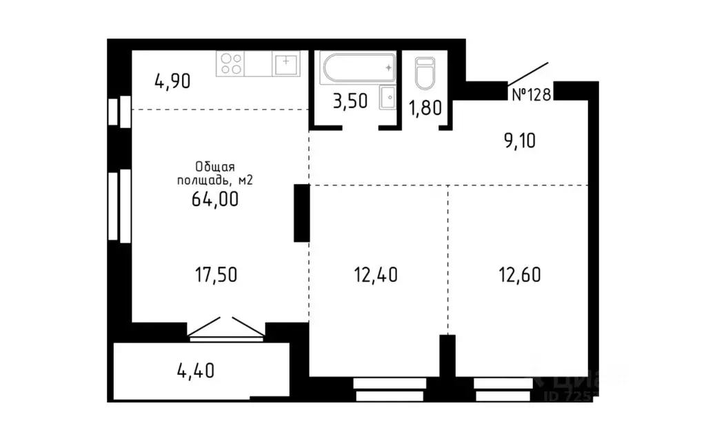 3-к кв. Алтайский край, Барнаул ул. Никитина, 12 (64.0 м) - Фото 0