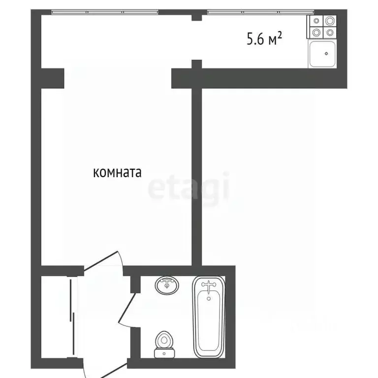 1-к кв. Ставропольский край, Пятигорск Транзитная ул. (24.0 м) - Фото 2