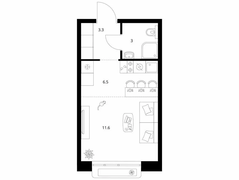 Квартира-студия: Казань, ЖК Сиберово, 3 (24.4 м) - Фото 0