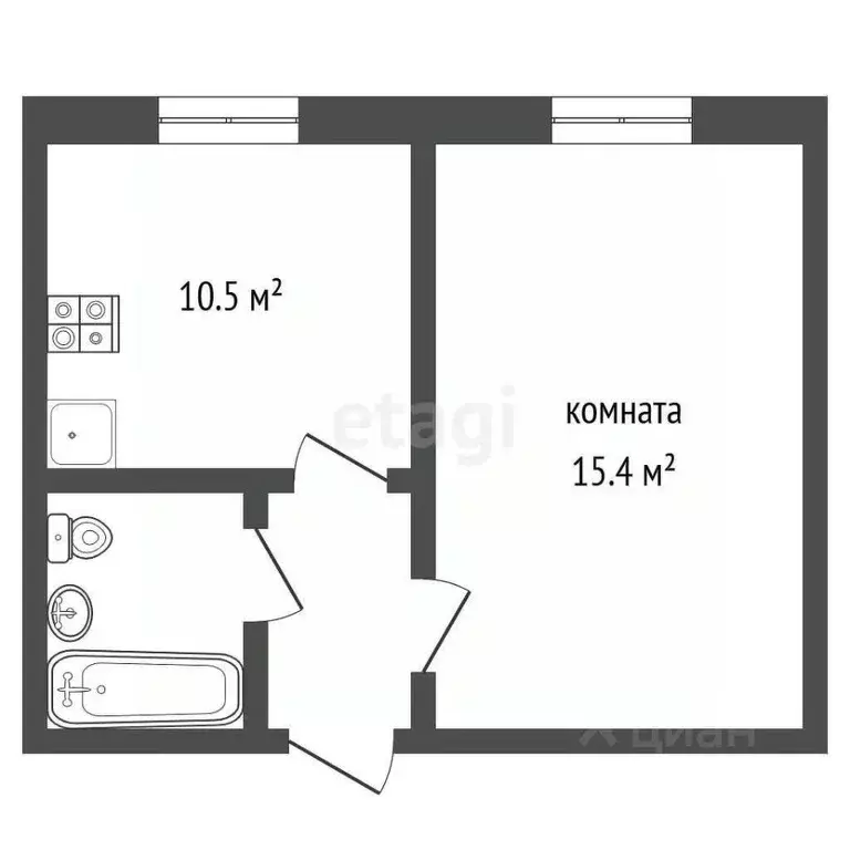 1-к кв. Свердловская область, Первоуральск ул. Чусовая, 1к1 (34.7 м) - Фото 2
