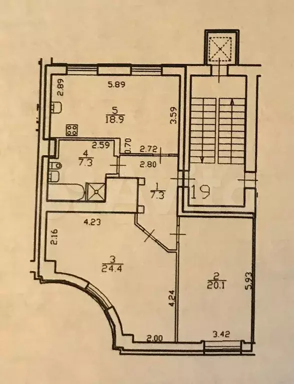 2-к. квартира, 80 м, 4/5 эт. - Фото 0