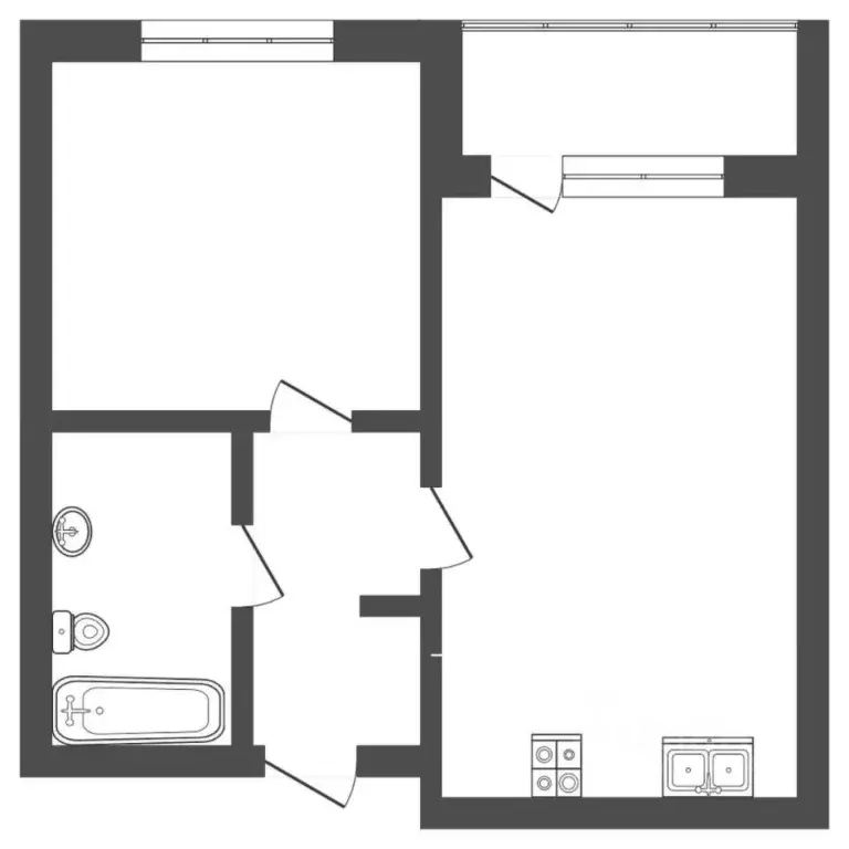 1-к кв. Тюменская область, Тюмень ул. Ю.-Р.Г. Эрвье, 32к1 (45.0 м) - Фото 2