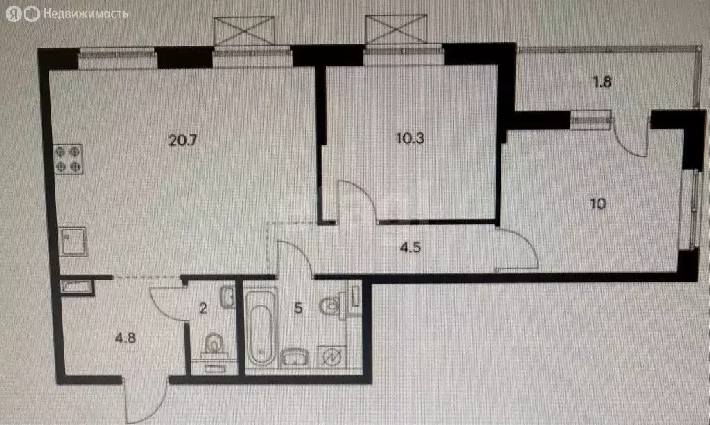 2-комнатная квартира: Южно-Сахалинск, улица имени Владимира ... - Фото 1