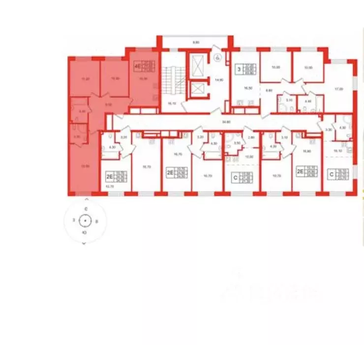 3-к кв. Санкт-Петербург Партизанская ул., 5 (71.6 м) - Фото 2