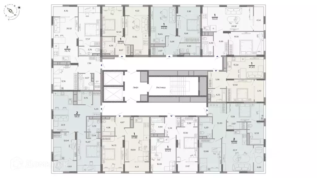 2-к кв. Рязанская область, Рязань Метропарк тер., Метропарк жилой ... - Фото 2