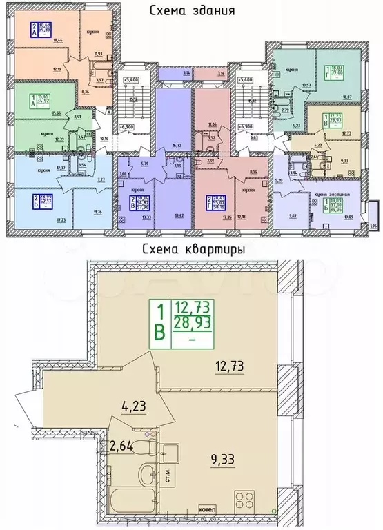 1-к. квартира, 28,9 м, 3/3 эт. - Фото 1
