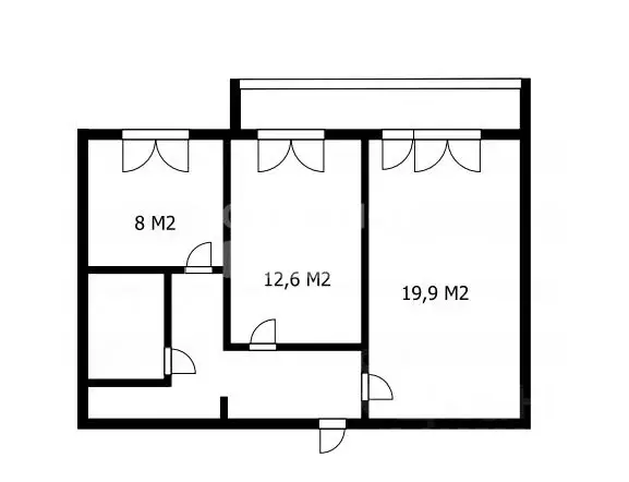 2-к кв. Томская область, Томск Красноармейская ул., 16 (54.5 м) - Фото 1