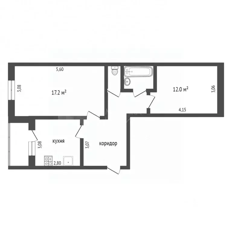 2-к кв. Тюменская область, Тюмень ул. Монтажников, 15А (53.5 м) - Фото 2
